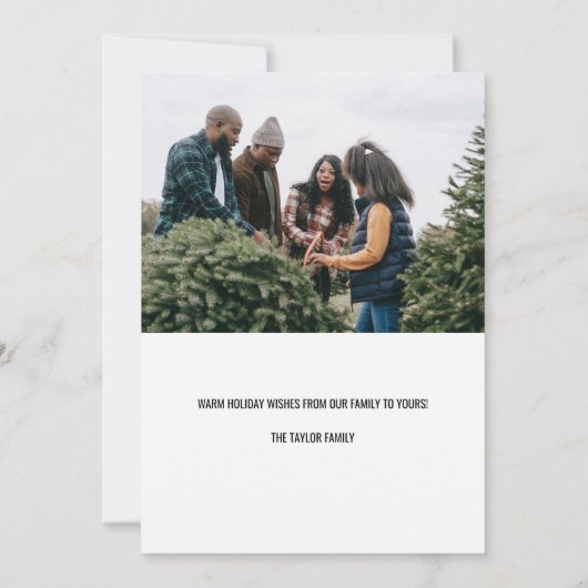 Classic Red Script 2-fotokerstkaart (Achterkant)