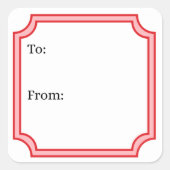 Classic Red Square Sticker (Devant)