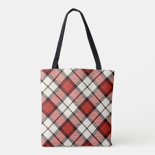 Classic Red Tartan Check Draagtas (Achterkant)
