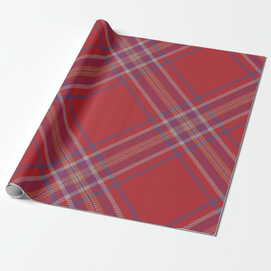 Classic Red Tartan Plaid Cadeaupapier (Uitgerold)
