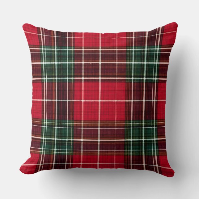Classic Red Tartan Plaid Throw Pillow  Kussen (Voorkant)