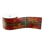 Classic Red Tartan with Golden Snowflakes Grosgrain Lint (Spoel)