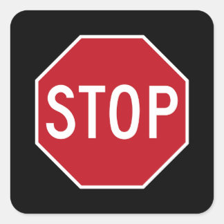 Classic Red USA stopteken weg zwarte Stickers