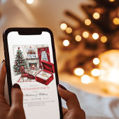 Classic Red Vintage Christmas Verloving Kaart