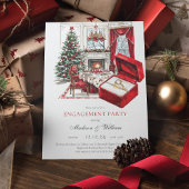 Classic Red Vintage Christmas Verloving Kaart