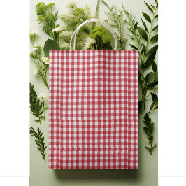 Classic Red & White Buffalo Check Gingham Pattern  Klein Cadeauzakje