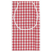 Classic Red & White Buffalo Check Gingham Pattern  Klein Cadeauzakje (Achterkant)