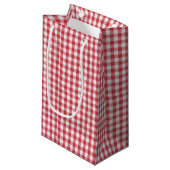Classic Red & White Buffalo Check Gingham Pattern  Klein Cadeauzakje (Voorkant Gekanteld)