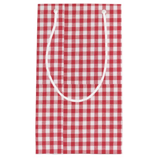 Classic Red & White Buffalo Check Gingham Pattern Klein Cadeauzakje (Voorkant)