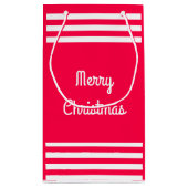 Classic Red White Merry kersttekst Sjabloon Klein Cadeauzakje (Achterkant)