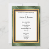 CLASSIC REGAL GREEN BLACK GOLD LAYER WEDING KAART (Voorkant)