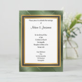 CLASSIC REGAL GREEN BLACK GOLD LAYER WEDING KAART (Staand voorkant)