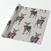 “Classic Reindeer Holiday Cadeaupapier (Uitgerold)
