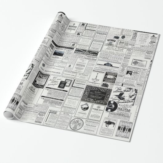 Classic Retro Adverteren Cadeaupapier (Uitgerold)