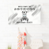 Classic Retro Auto  Aquarel Welkom Spandoek (Insitu)