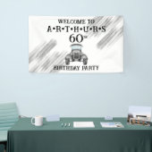 Classic Retro Auto  Aquarel Welkom Spandoek (Beurs)
