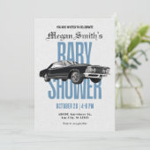 Classic Retro auto baby shower Kaart (Staand voorkant)