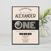 Classic Retro Black Basketbal 1e verjaardag Kaart (Staand voorkant)