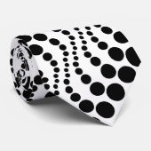 Classic Retro Black White Polka Dove Stropdas (Opgerold)
