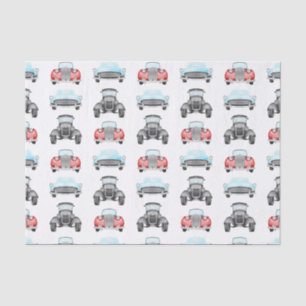 Classic Retro Cars Aquarelpatroon Tissuepapier