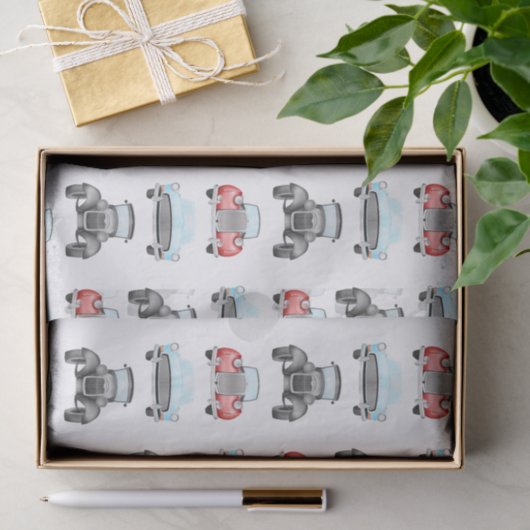 Classic Retro Cars  Aquarelpatroon Tissuepapier (Geschenk)