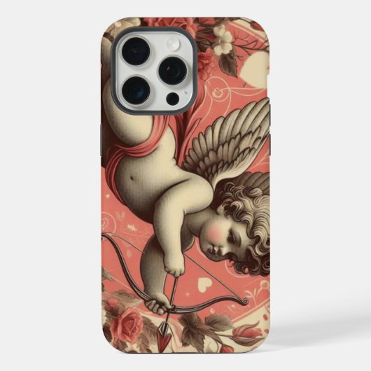 Classic//Retro Cupido Valentijnsdag iPhone Hoesje (Achterkant)