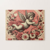 Classic//Retro Cupido Valentijnsdag Legpuzzel (Horizontaal)