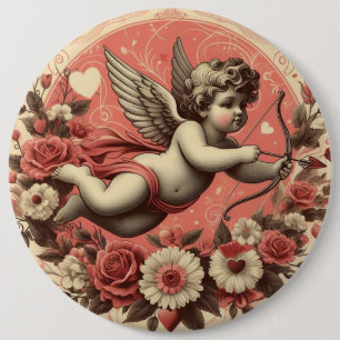 Classic//Retro Cupido Valentijnsdag Ronde Button 6,0 Cm