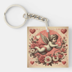 Classic//Retro Cupido Valentijnsdag Sleutelhanger