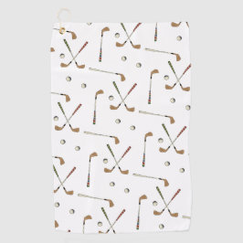 Classic Retro Golf Golfer Club Ball Pattern Golfhanddoek