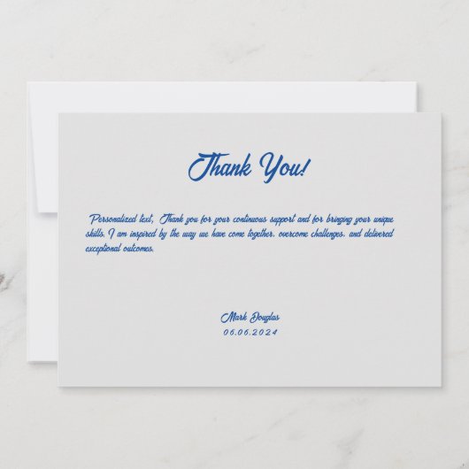 Classic Retro  handschrift bedankje Bedankkaart (Achterkant)