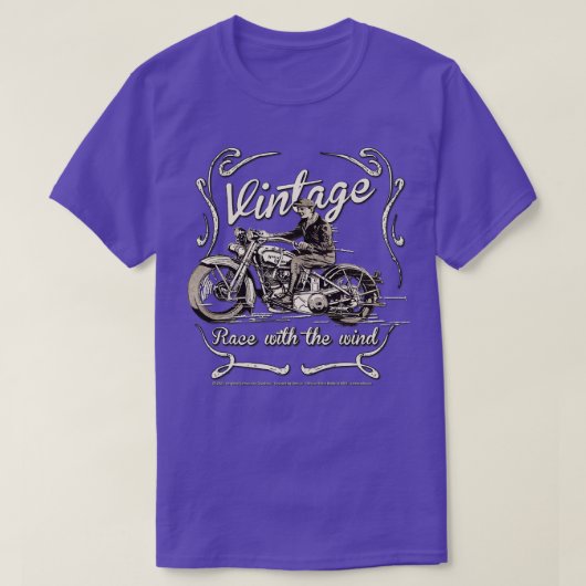 Classic Retro Motorcycle Race met de wind T-shirt (Design voorkant)