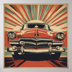 Classic rétro poster de voiture vintage
