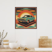 Classic rétro poster de voiture vintage (Cuisine)