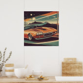Classic rétro poster de voiture vintage (Cuisine)