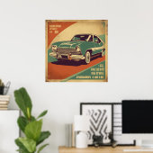 Classic rétro poster de voiture vintage (Bureau à domicile)