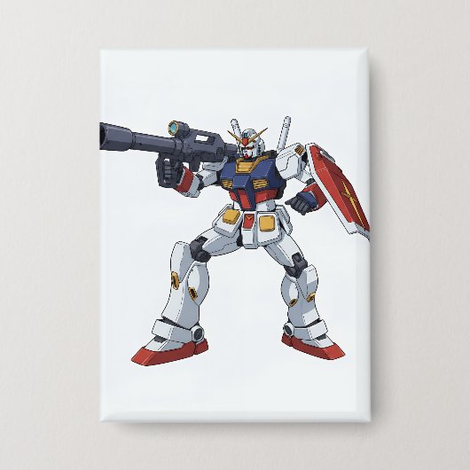Classic Retro RX-78-2 Gundam Mecha Anime Illustrat Button (Voorkant)