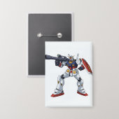Classic Retro RX-78-2 Gundam Mecha Anime Illustrat Button (Voorkant / Achterkant)
