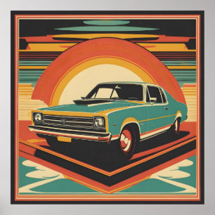 Classic retro vintage auto poster