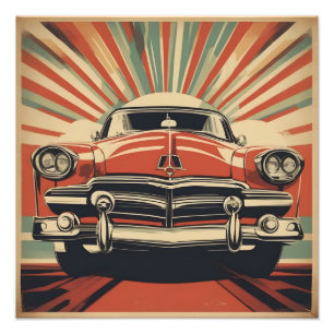 Classic retro vintage auto poster