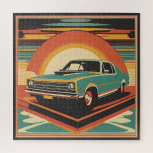 Classic retro vintage auto poster legpuzzel
