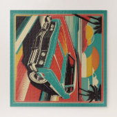 Classic retro vintage auto poster legpuzzel (Horizontaal)