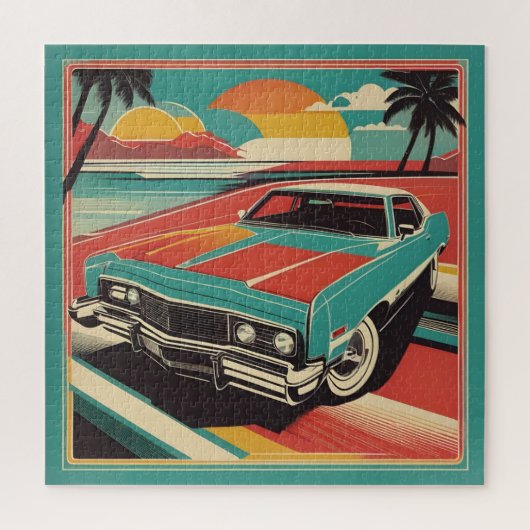 Classic retro vintage auto poster legpuzzel (Verticaal)