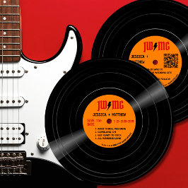 Classic Rock Bolt Monogram Record Sla de datum op Save The Date