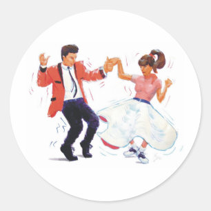 Classic Rock en Roll Jive Dancing Ronde Sticker