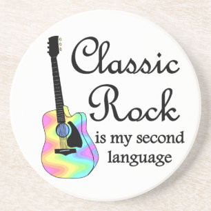 Classic Rock is mijn tweede taal Zandsteen Onderzetter