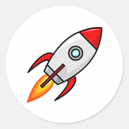 Classic Rocketship Sticker (Voorkant)