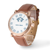 Classic Roman Numeral Personalized Custom Wedding Horloge (Hoek)