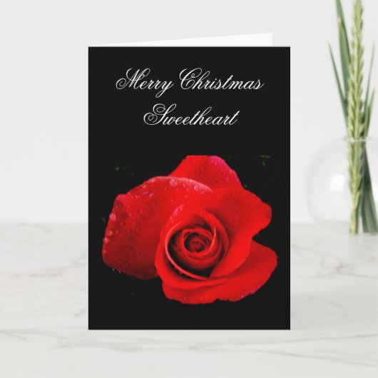Classic Romantic Red Rose Kaart voor kerstmis (Voorkant)