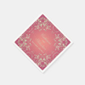 Classic Romantisch Goud Roze  Border Bruiloft Servet (Hoek)